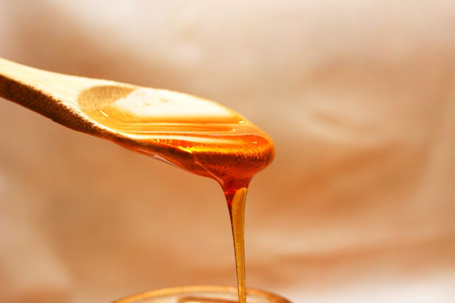 Close view of raw honey